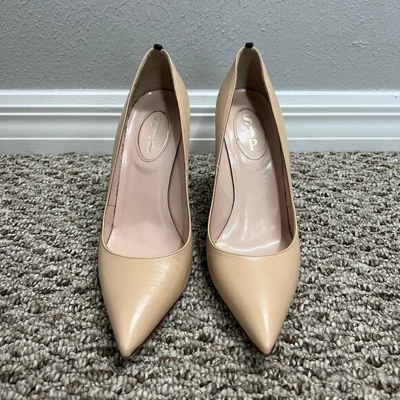 SJP by Sarah Jessica Parker Fawn Pointed Toe Dress Pumps - Nude 100mm Heels 39 9 - Picture 3 of 7